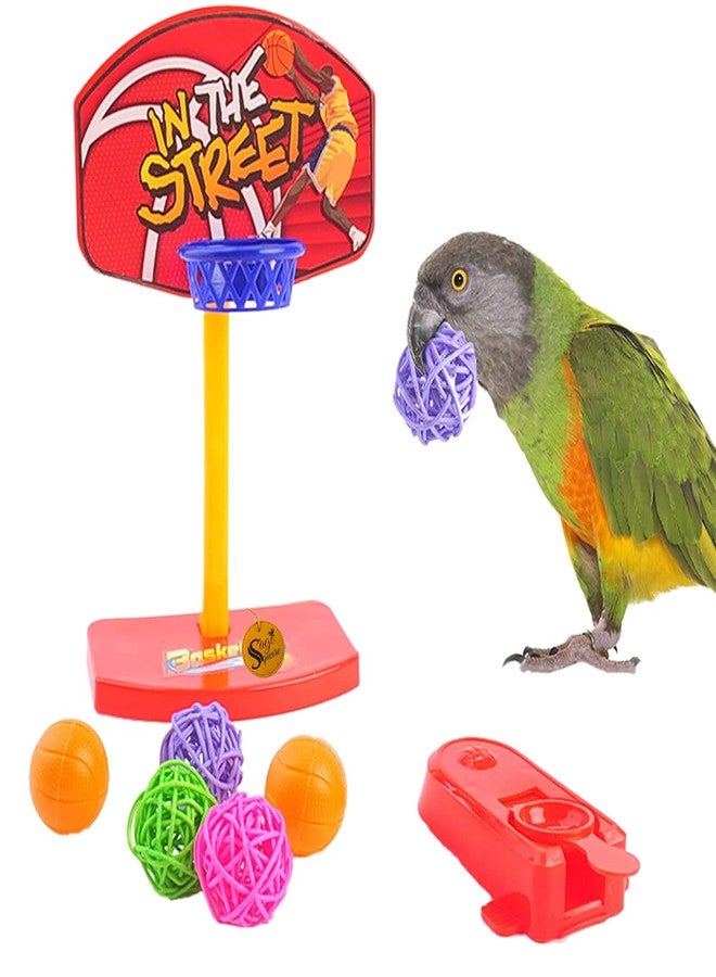 Sage Square Basketball Bird Toy, Training, Educational, Intellective Mini Basketball Rack for Budgies Parakeet Parrot Cockatiels Conures Small and Medium Birds. - Image 4